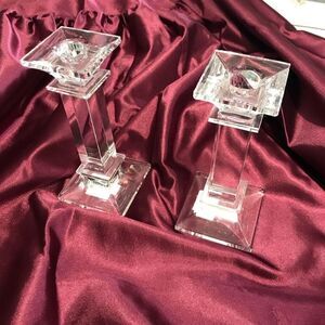 Mikassa‎ Crystal Candlestick Holders Classic 6 inch pair 34